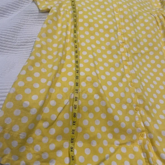 Lisa Marie Fernandez Yellow and White Polka Dot Top (XXL) - Picture 11 of 14